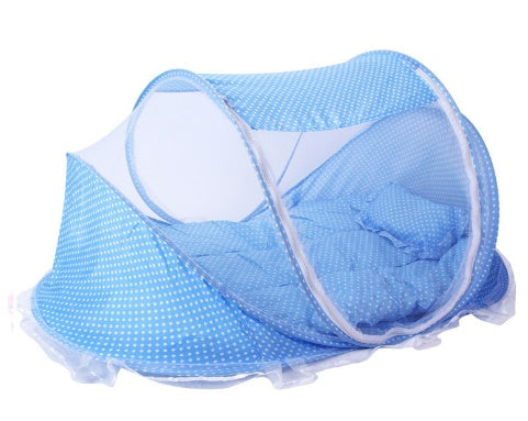 Foldable Baby Bed Net – 2-Piece Set with Pillow & Mosquito Protection | Baby JackPot™