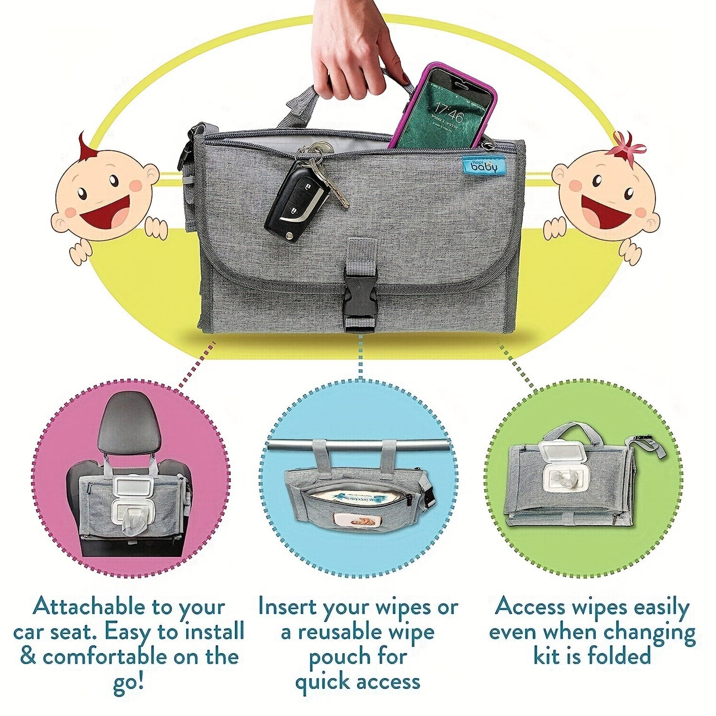 Portable Waterproof Baby Change Pilch  |  Baby JackPot™