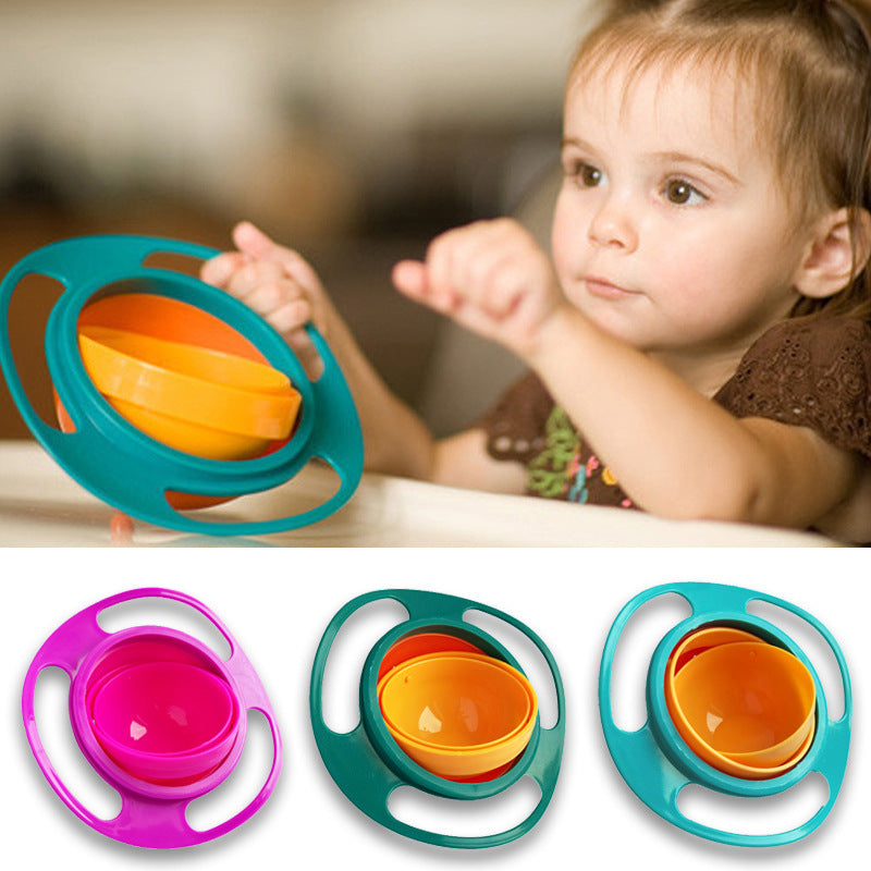 360° Spill-Proof Baby Bowl – Rotating, Non-Spill & Mess-Free | Baby JackPot™